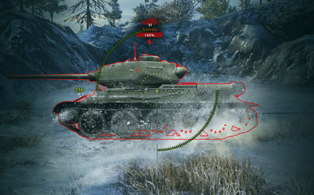 Не видно засвеченный танк вблизи в игре World of Tanks