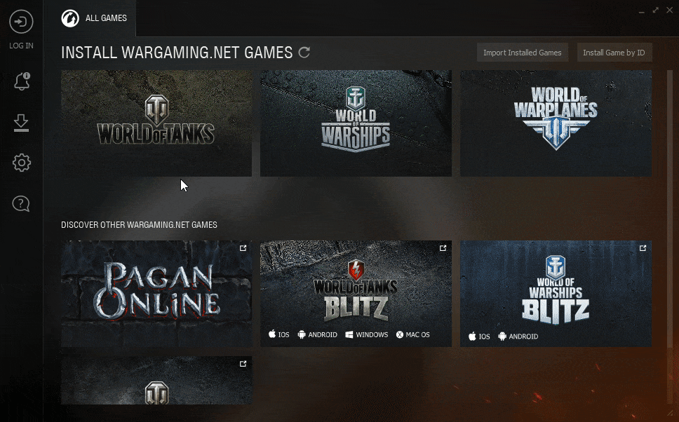 install wargaming game center
