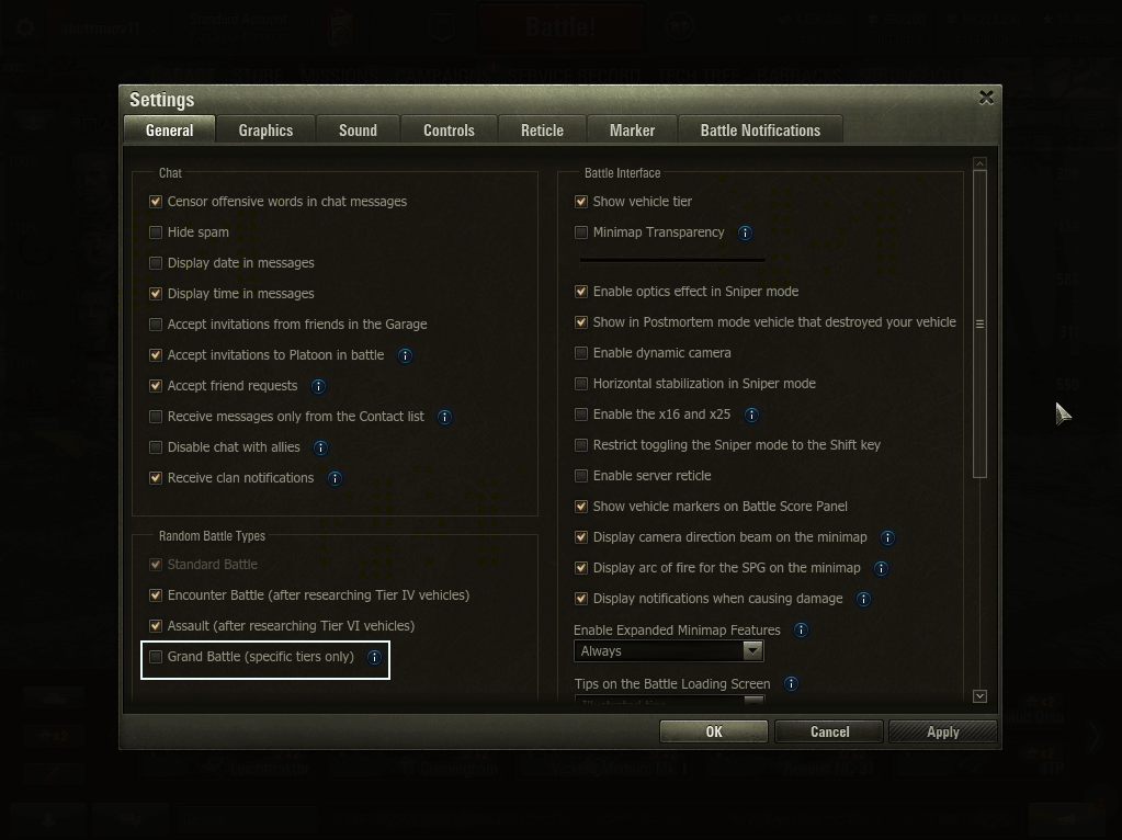 how to get in a grand battle in world of tanks common test