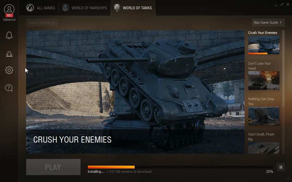 Installing World of Tanks Blitz with Windows 10